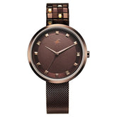 Fastrack Fleek Women's Watch Analog Brown Dial with Brown Stainless Steel Band, 6300QM01